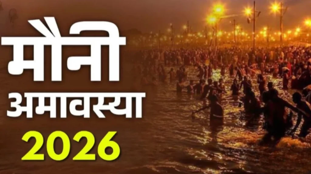Devotees taking a holy dip in the Ganges on Mauni Amavasya.